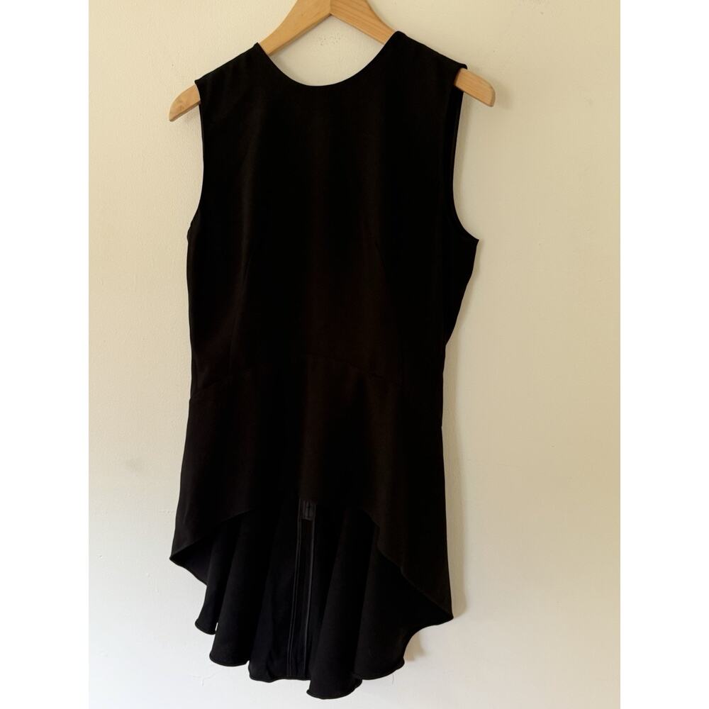 ELIE TAHARI Black Sleeveless Peplum Top Size Medium Long